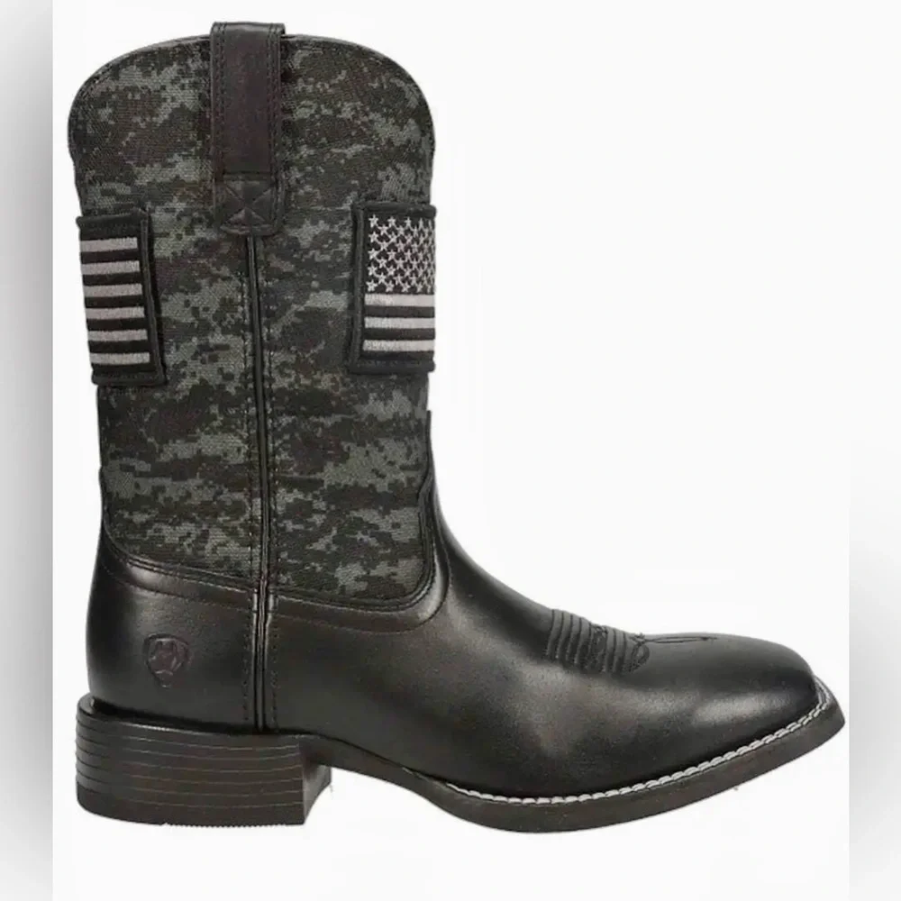 NEW ARIAT Men’s Black Patriot Western Boots 10D